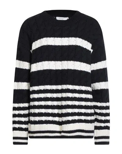 Maison Kitsuné Woman Sweater Midnight Blue Size L Wool, Cashmere In Black