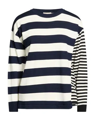 Maison Kitsuné Woman Sweater Navy Size M Wool In Blue