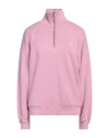 Maison Kitsuné Fox-appliqué Half-zip Sweatshirt In Pink