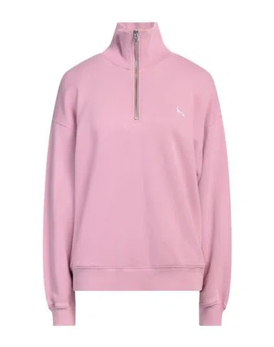 Maison Kitsuné Fox-appliqué Half-zip Sweatshirt In Pink