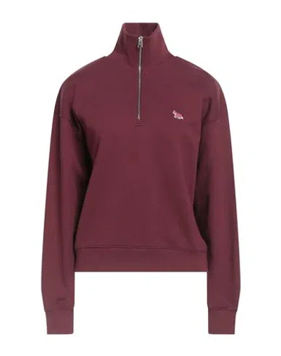 Maison Kitsuné Woman Sweatshirt Burgundy Size Xs Cotton