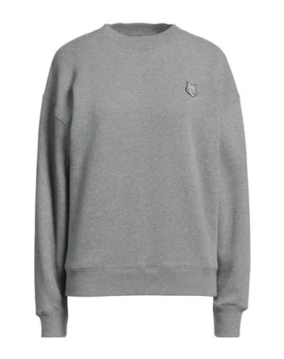 MAISON KITSUNÉ MAISON KITSUNÉ WOMAN SWEATSHIRT GREY SIZE L COTTON