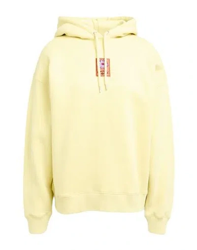 Maison Kitsuné Woman Sweatshirt Lime Green Size M Cotton In Yellow