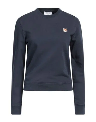 MAISON KITSUNÉ MAISON KITSUNÉ WOMAN SWEATSHIRT MIDNIGHT BLUE SIZE M COTTON