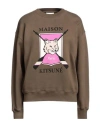 Maison Kitsuné "college Fox" Crew Neck Sweatshirt In Green