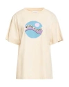 Maison Kitsuné Woman T-shirt Beige Size L Cotton In Sand