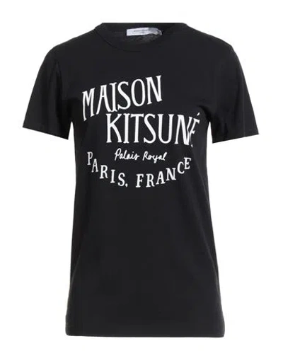 Maison Kitsuné Woman T-shirt Black Size L Cotton