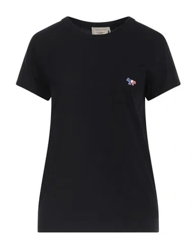 Maison Kitsuné Woman T-shirt Black Size Xl Cotton