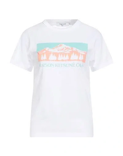 MAISON KITSUNÉ MAISON KITSUNÉ WOMAN T-SHIRT GREY SIZE M COTTON
