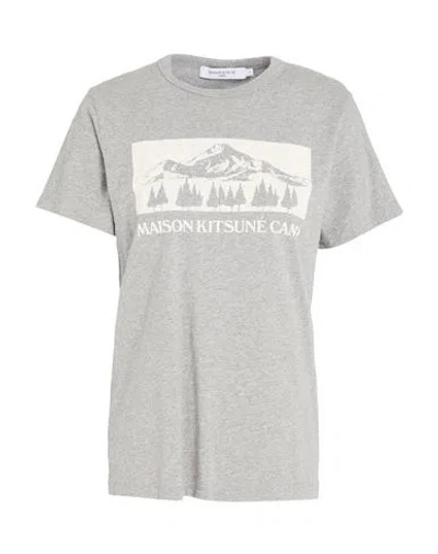 Maison Kitsuné Woman T-shirt Grey Size Xs Cotton In Gray