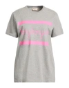 Maison Kitsuné Woman T-shirt Light Grey Size M Cotton In Gray