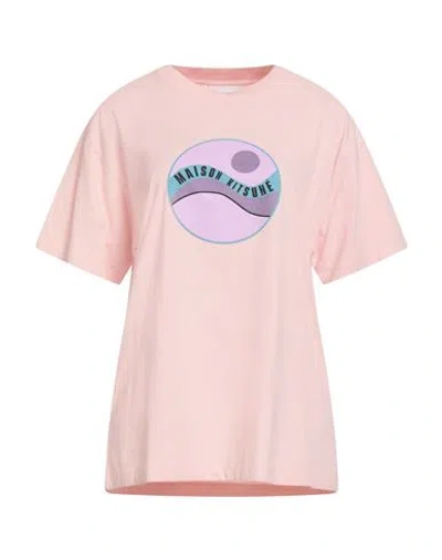 Maison Kitsuné Woman T-shirt Light Pink Size L Cotton