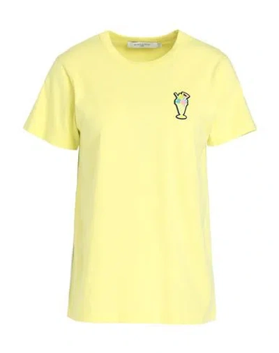 Maison Kitsuné Woman T-shirt Light Yellow Size L Cotton