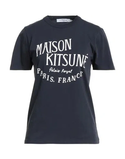 Maison Kitsuné Woman T-shirt Midnight Blue Size M Cotton
