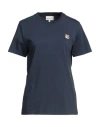 Maison Kitsuné Woman T-shirt Navy Blue Size L Cotton