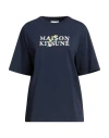 Maison Kitsuné Woman T-shirt Navy Size L Cotton In Navy Blue