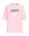 Maison Kitsuné Woman T-shirt Pink Size M Cotton