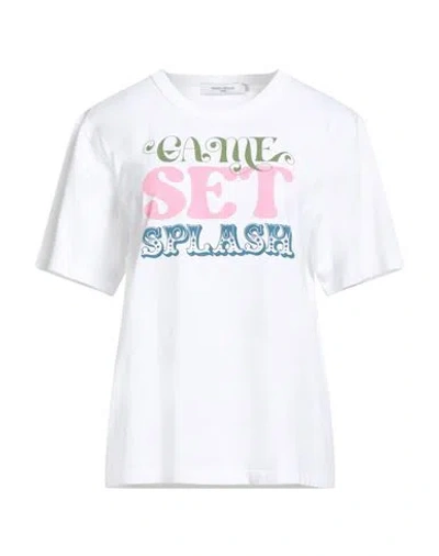 Maison Kitsuné Woman T-shirt White Size L Cotton