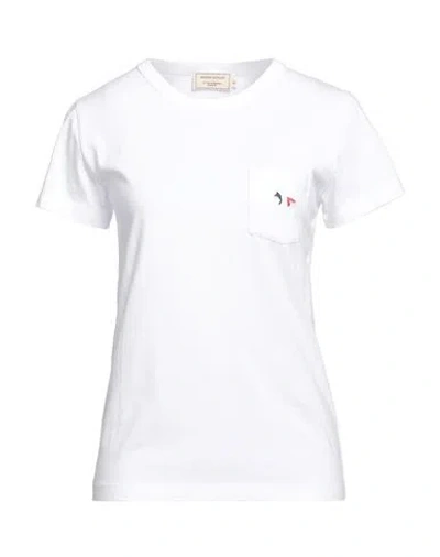 Maison Kitsuné Woman T-shirt White Size M Cotton