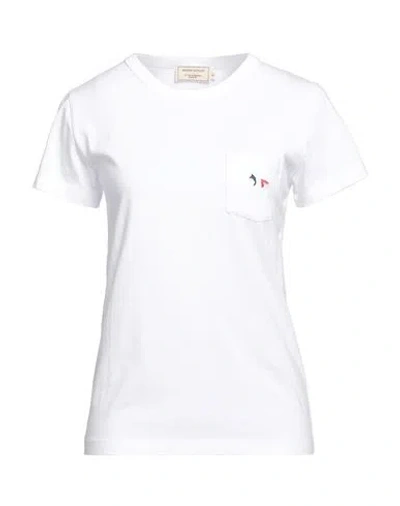 Maison Kitsuné Woman T-shirt White Size L Cotton