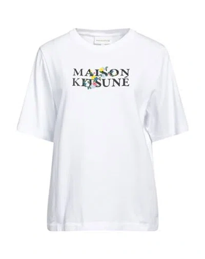 Maison Kitsuné Woman T-shirt White Size L Cotton