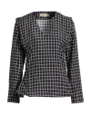 Maison Kitsuné Woman Top Charcoal Size 4 Viscose In Pattern