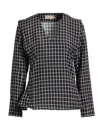 Maison Kitsuné Woman Top Charcoal Size 4 Viscose In Pattern