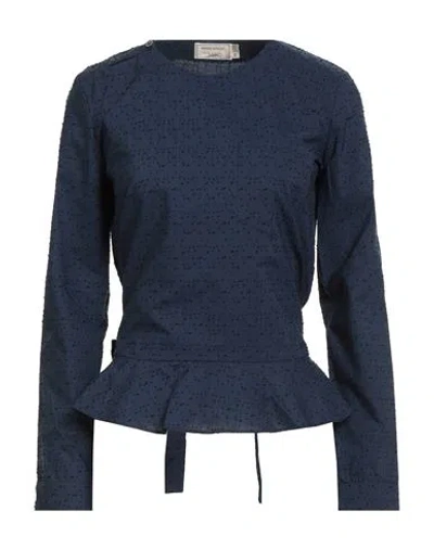 Maison Kitsuné Woman Top Midnight Blue Size 8 Cotton