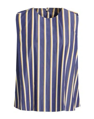 Maison Kitsuné Woman Top Navy Size 10 Cotton In Blue