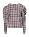 Maison Kitsuné Woman Top Red Size 10 Cotton In Gray
