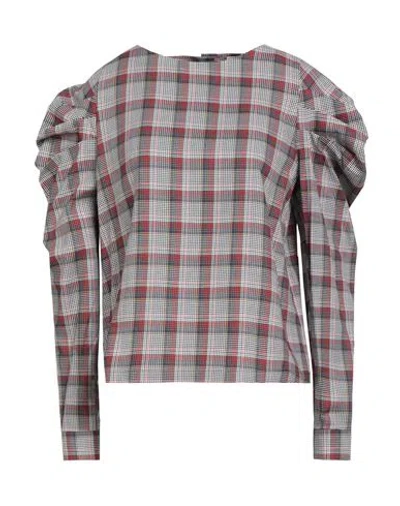 Maison Kitsuné Woman Top Red Size 10 Cotton In Gray
