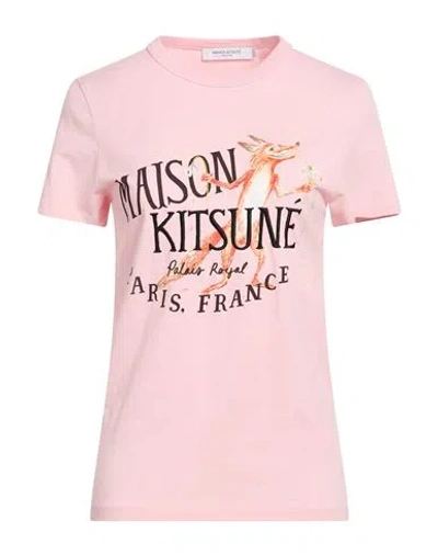 Maison Kitsuné Woman T-shirt Pink Size L Cotton