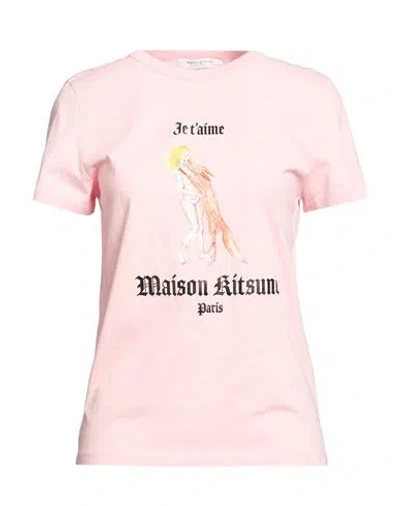 Maison Kitsuné Woman T-shirt Pink Size L Cotton
