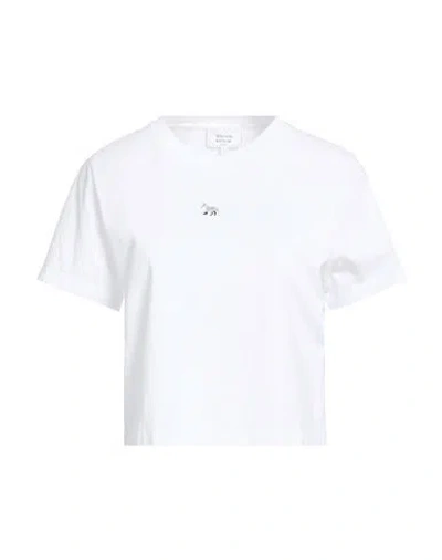 Maison Kitsuné Woman T-shirt White Size L Cotton