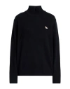 Maison Kitsuné Woman Turtleneck Black Size L Lambswool In Black