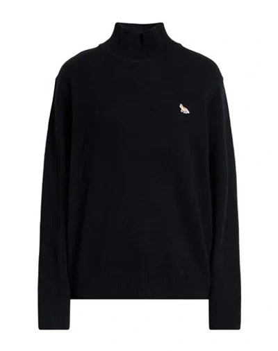 Maison Kitsuné Woman Turtleneck Black Size L Lambswool