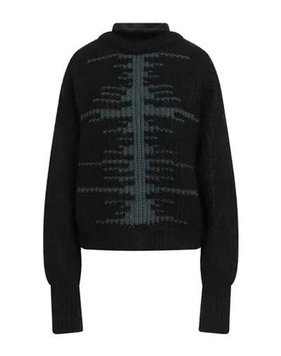 Maison Kitsuné Woman Turtleneck Black Size M Mohair Wool, Polyamide, Wool, Cotton