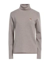 Maison Kitsuné Woman Turtleneck Dove Grey Size S Wool In Grey