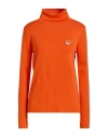 Maison Kitsuné Woman Turtleneck Orange Size S Wool In Orange