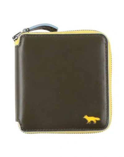 Maison Kitsuné Woman Wallet Khaki Size - Cow Leather In Sand