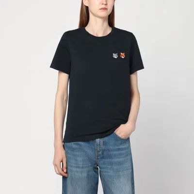 MAISON KITSUNÉ WOMEN'S ANTHRACITE COTTON T-SHIRT