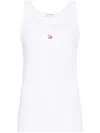 Maison Kitsuné Tank Top With Baby Fox Patch Tops White In White
