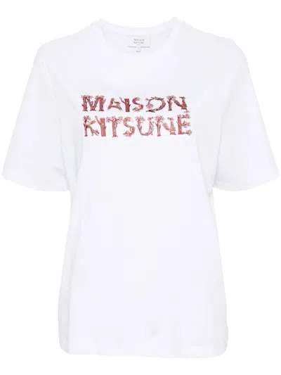 Maison Kitsuné Woodland Alphabet Comfort T-shirt Clothing In White