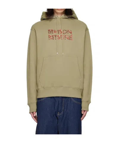 Maison Kitsuné Woodland Alphabet Hoodie In Nude