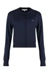 Maison Kitsuné Wool Cardigan In Blue