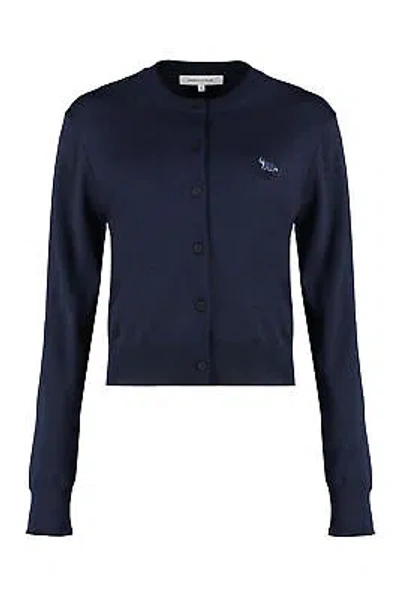 Pre-owned Maison Kitsuné Wool Cardigan In Blue