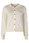 Maison Kitsuné Wool Cardigan In Brown