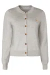Maison Kitsuné Baby Fox Cardigan In Gray