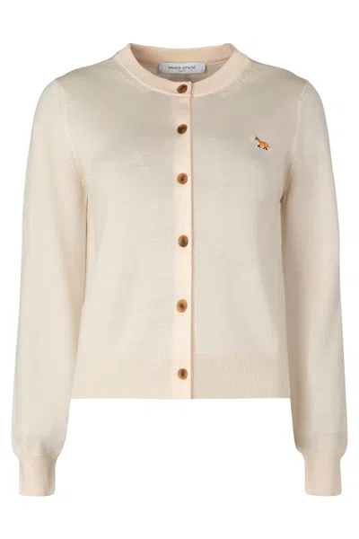 Maison Kitsuné Wool Cardigan In Neutral