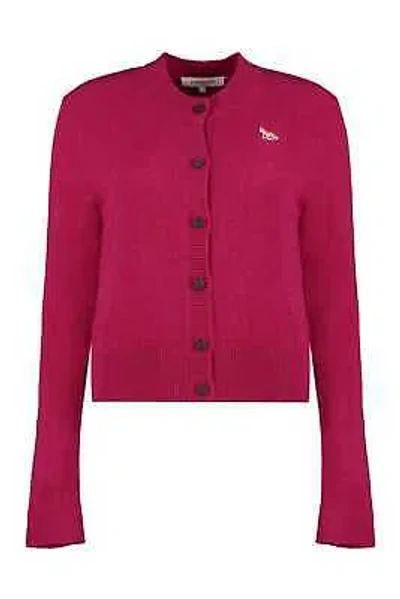 Pre-owned Maison Kitsuné Wool Cardigan In Pink